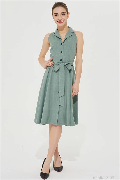 summer shirtwaist dresses with collar.